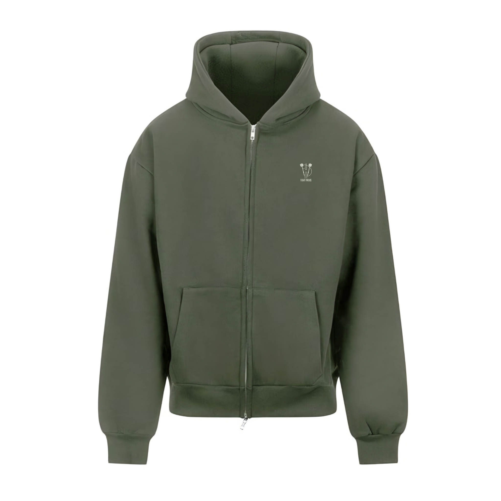 9DT - Zip Hoodie - Earthy Green