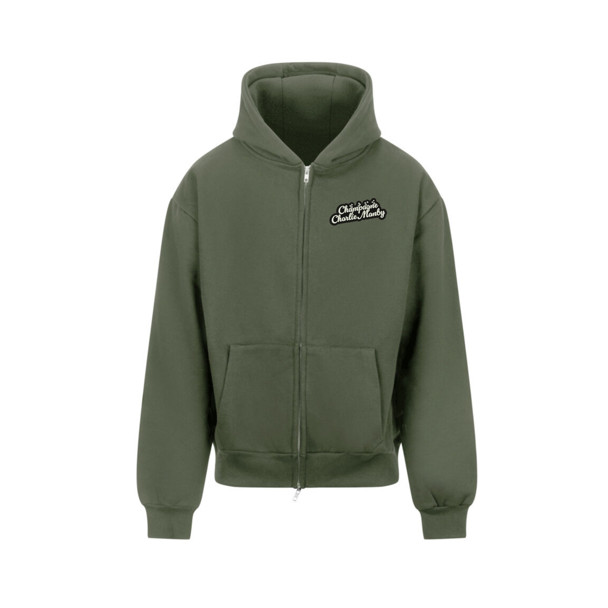 Charlie Manby Logo Zip Darts Hoodie - Earthy Green