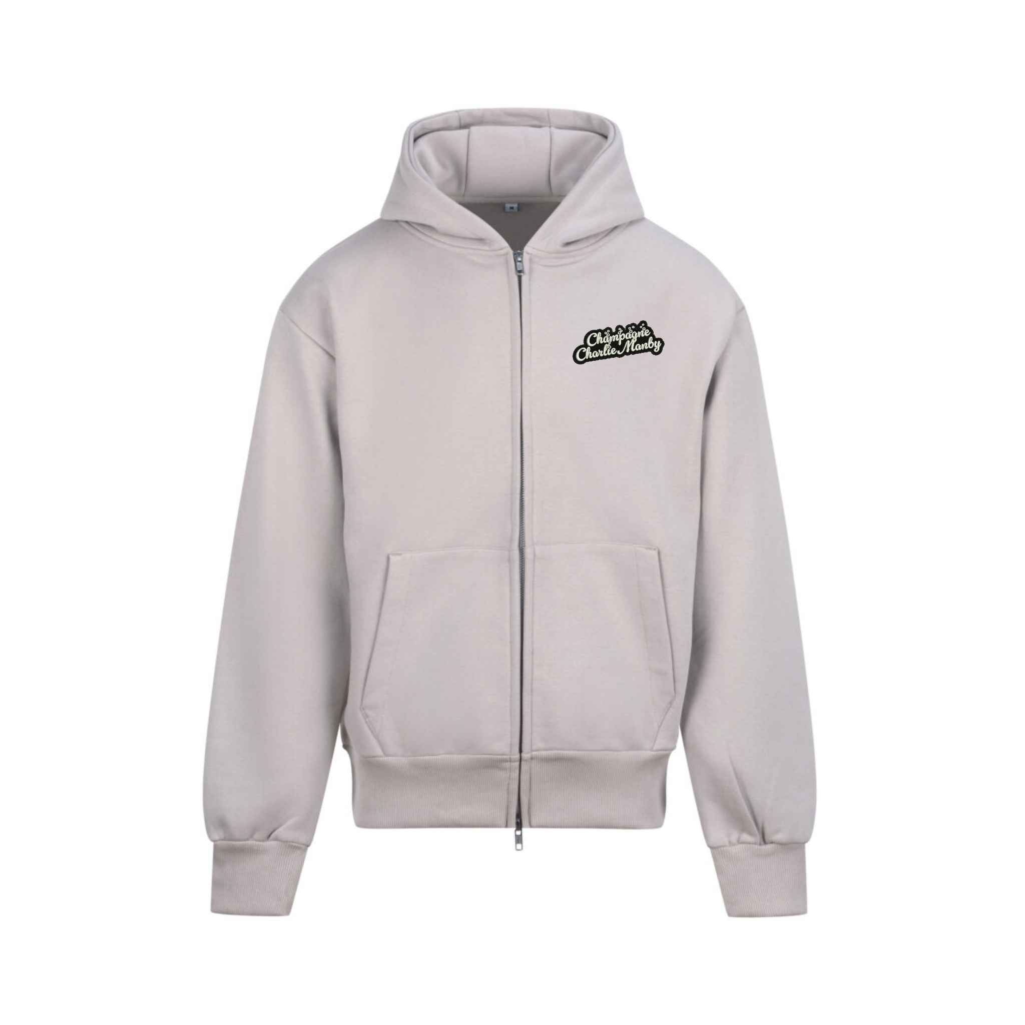 Charlie Manby Logo Zip Darts Hoodie - Natural Stone