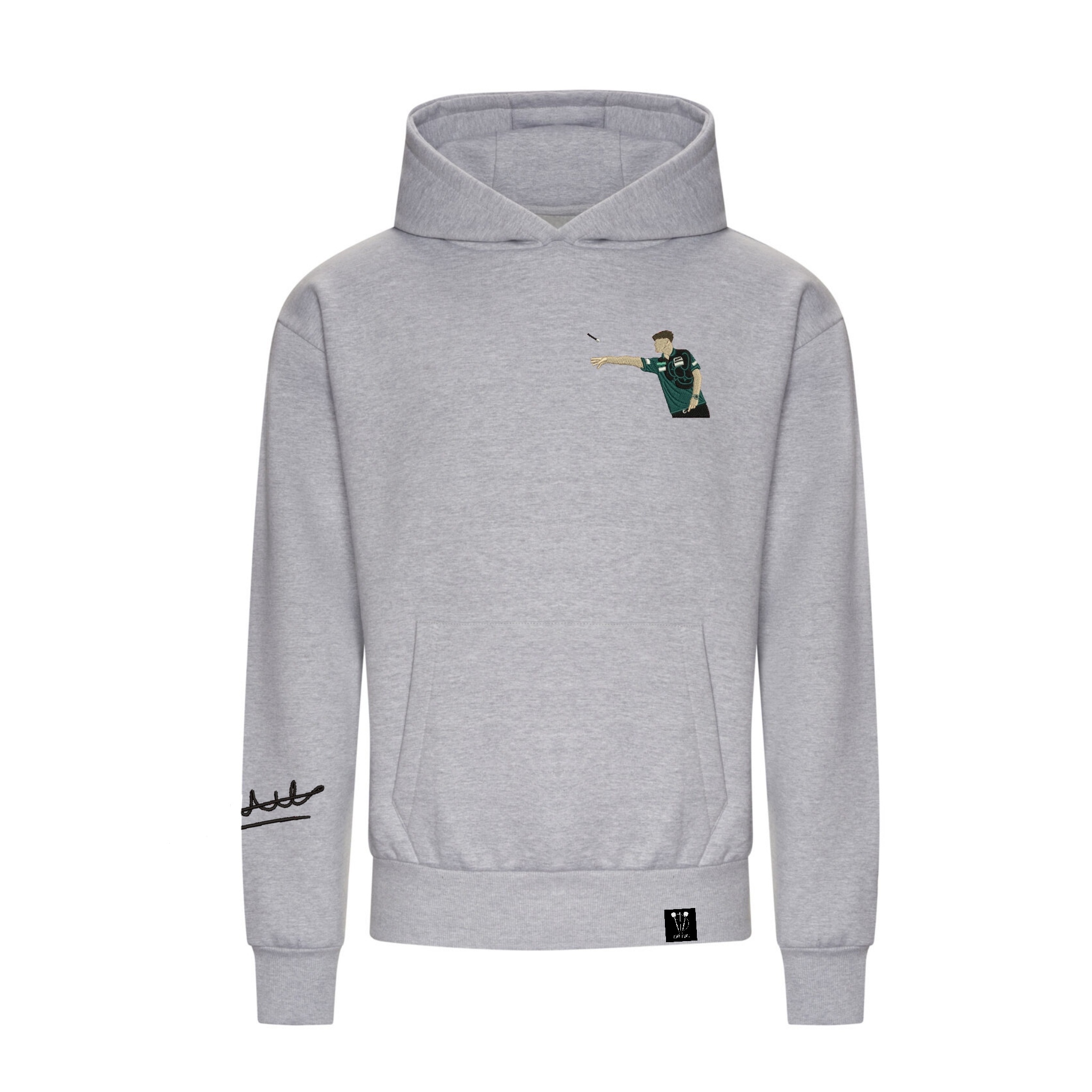 Charlie Manby Signature Darts Hoodie - Heather Grey