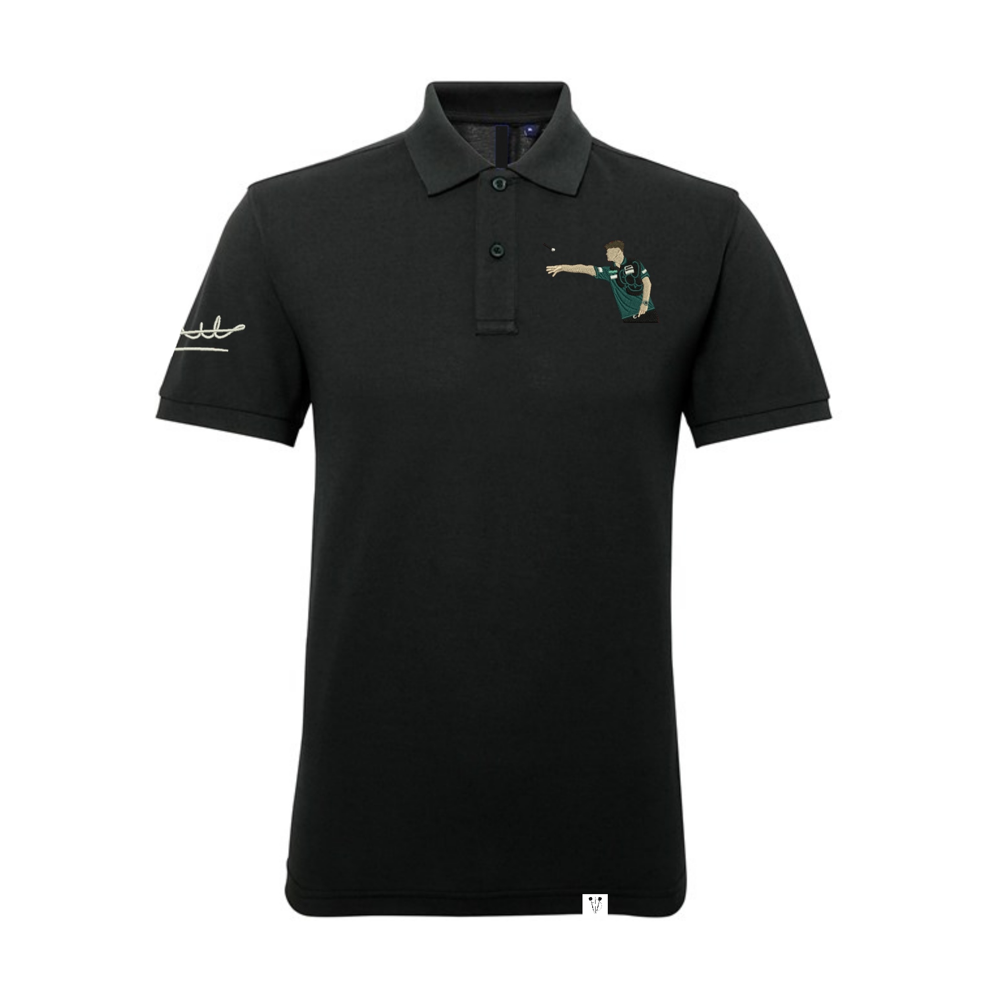 Charlie Manby Signature Polo Darts T-Shirt - Bottle Green