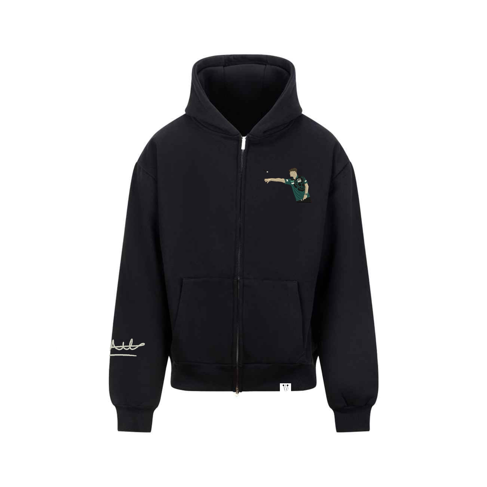 Charlie Manby Signature Zip Darts Hoodie - Black