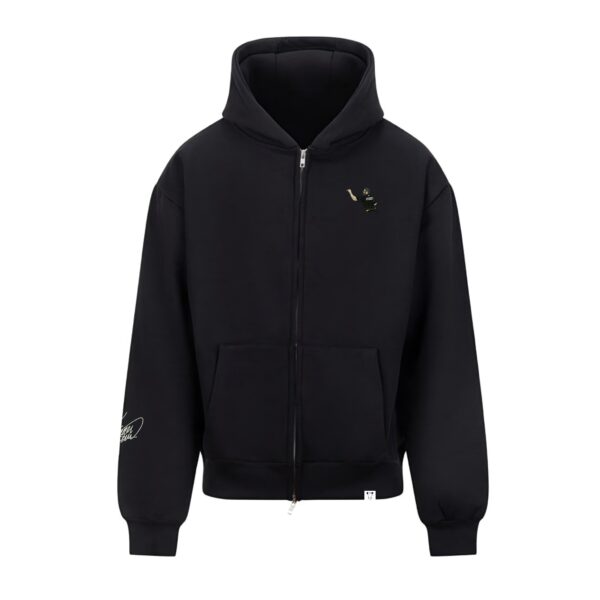 James Wade Signature Zip Darts Hoodie - Black By 9 Dart Threads