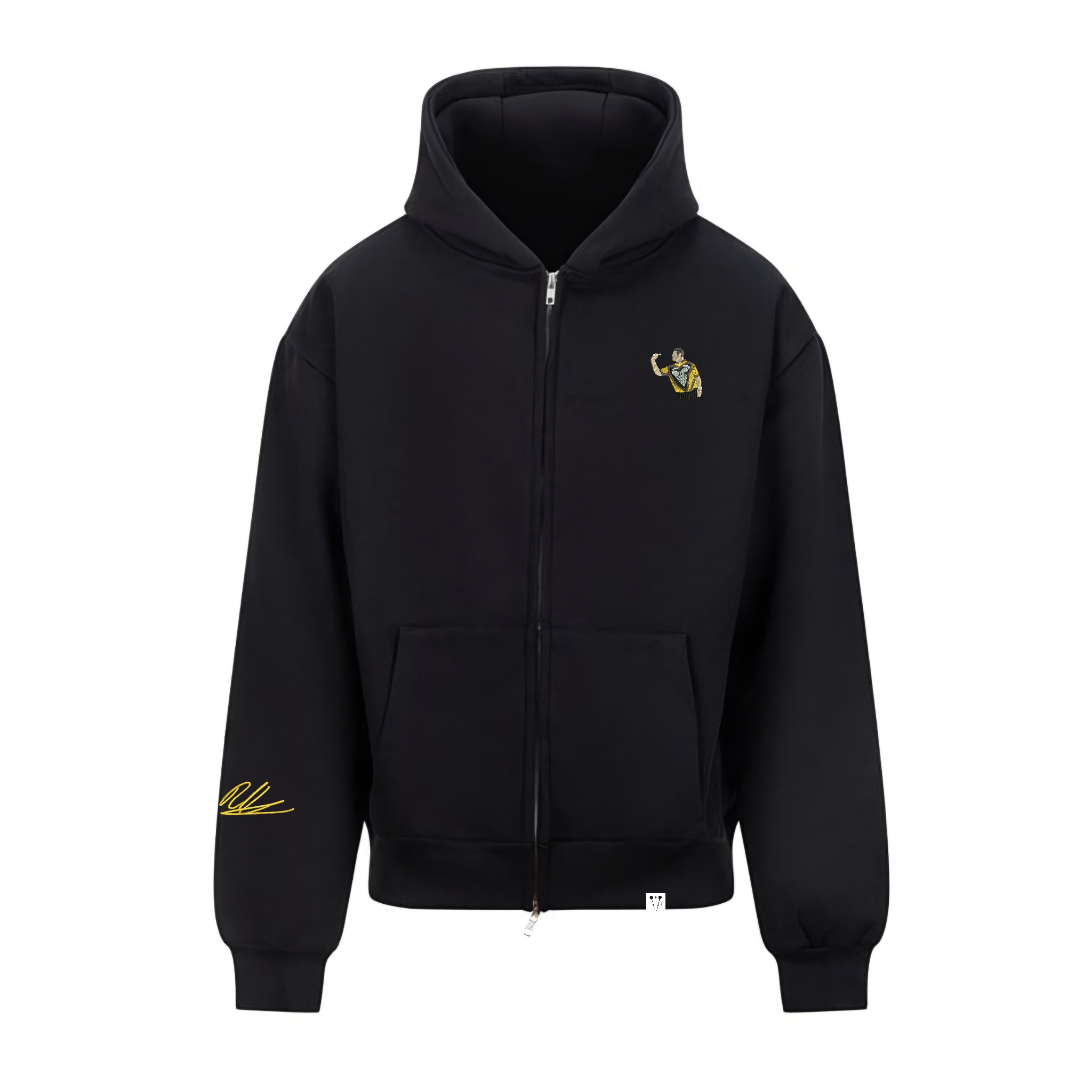 Daryl Gurney Signature Zip Darts Hoodie - Black By 9 Dart Threads